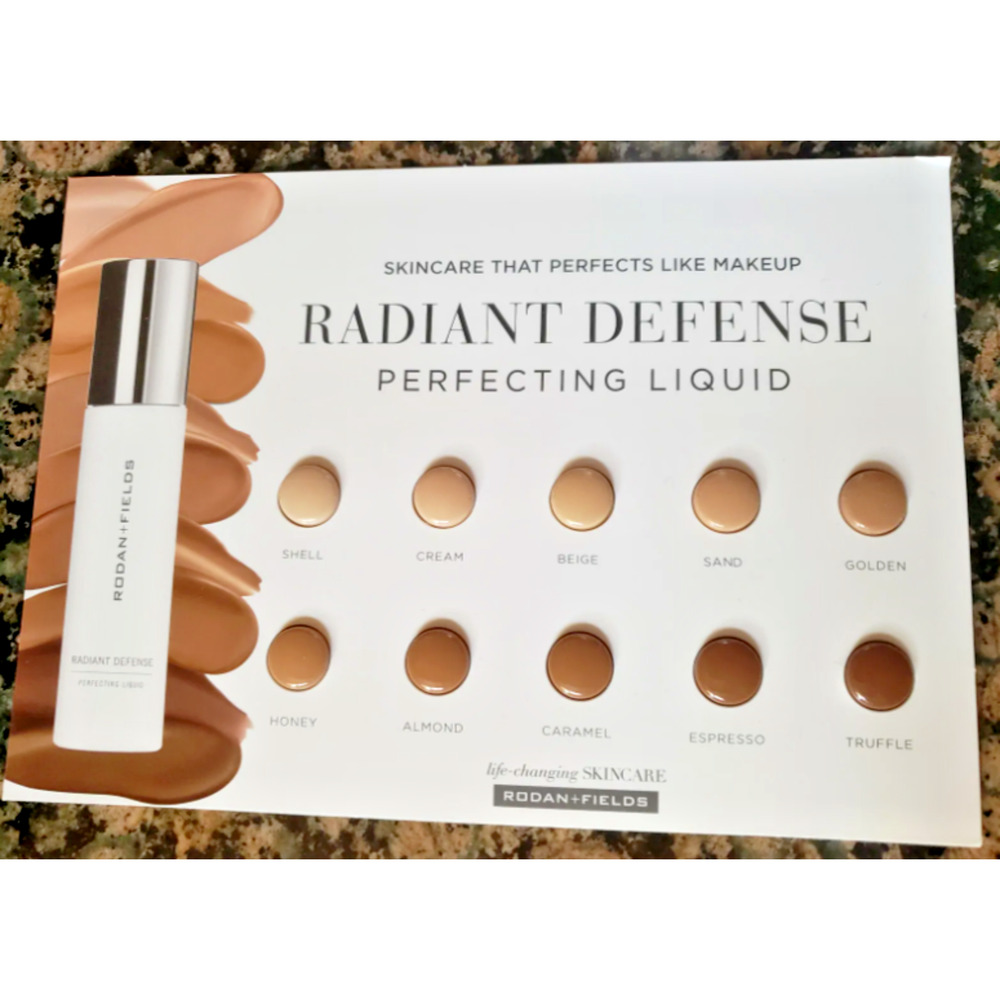 NEW SHADES 10 Pack Rodan + and Fields Radiant Defense Sample Makeup 10 Cards